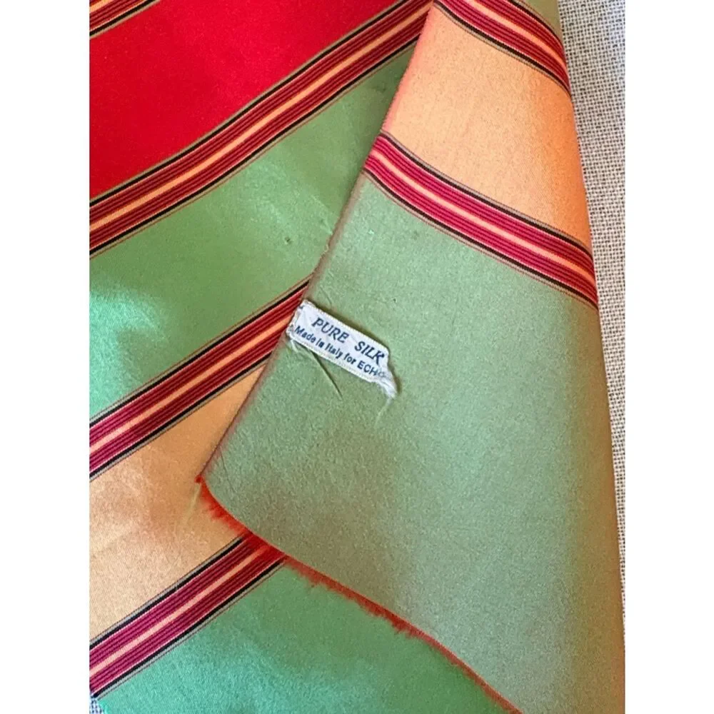 Echo Silk Scarf Italy Striped Satin Men’s Unisex